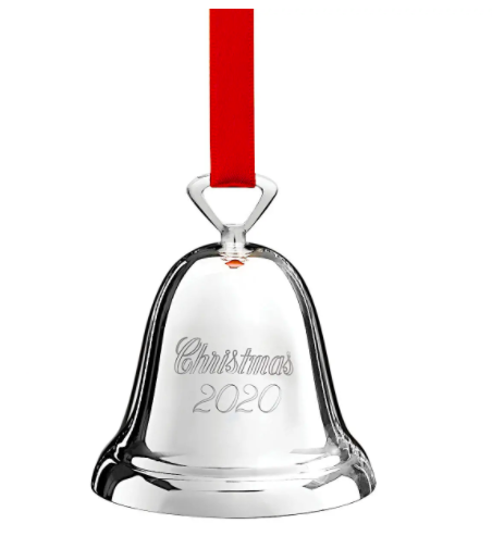Reed & Barton 2020 Christmas Bell ornament in silver plate.