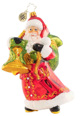 Santa Claus blown glass Christmas ornament.