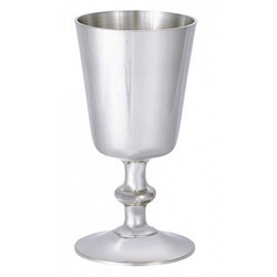 A silver wine goblet